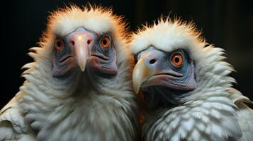 foto di da sciogliere il cuore Due avvoltoi con un enfasi su espressione di amore. generativo ai