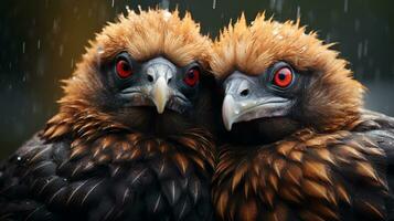 foto di da sciogliere il cuore Due avvoltoi con un enfasi su espressione di amore. generativo ai