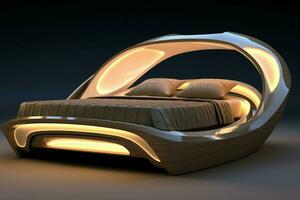 avanguardia futuristico guardare letto. creare ai foto