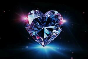 radiante diamante cuore gemma sfondo. creare ai foto