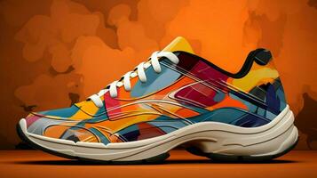 un' moderno Multi colorato astratto gli sport scarpa foto