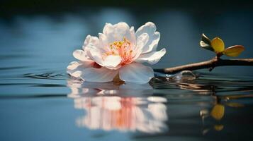 un' singolo fiore fiori riflettendo suo bellezza foto