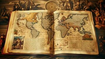 antico carta geografica Bibbia pagina storia saggezza viaggio foto