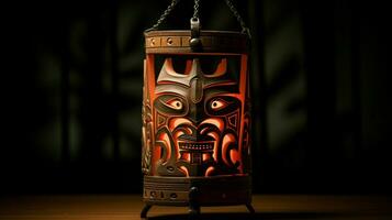 antico lanterna illuminato simbolo di indigeno cultura foto