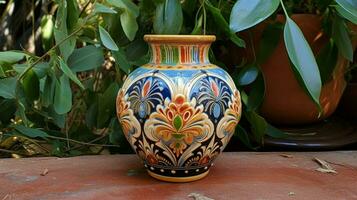 antico ceramica vaso ornato design vecchio stile eleganza foto