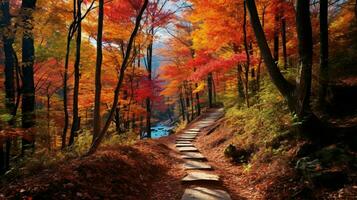 autunno bellezza nel natura vivace colorato foresta fogliame foto