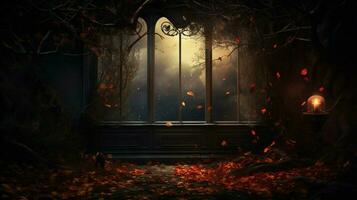 autunno foresta spaventoso notte vecchio architettura misterioso foto