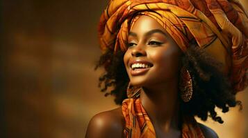 bellissimo africano donna con fresco carnagione sorridente foto