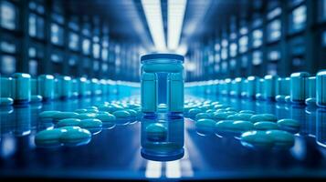 blu antibiotico pillola nel laboratorio collezione variazione foto