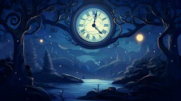 orologio notte tempo illustrazione mezzanotte vecchio sfondi foto