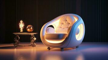 confortevole moderno divano lusso poltrona illuminato foto