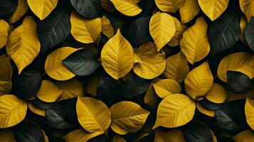 floreale modello di giallo le foglie nel natura foto