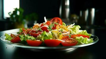 freschezza su piatto salutare buongustaio pasto vegetariano insalata foto