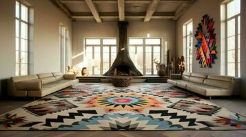 geometrico modelli di Turco kilim decorare pavimento foto