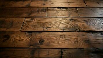 annodato legna tavola su buio legno duro pavimentazione foto