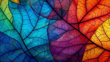 foglia vena natura astratto modello nel vivace colori foto