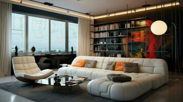 moderno appartamento con confortevole mobilia e creatività foto