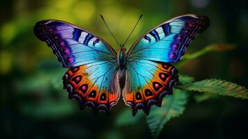 Multi colorato farfalla vicino su nel vivace natura foto