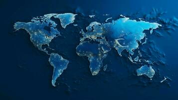 pianeta terra topografia un' blu carta geografica illustrazione foto