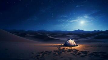 sabbia duna montagna all'aperto notte blu latteo modo avventura foto