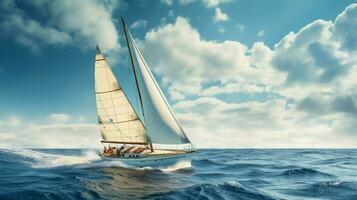 andare in barca yacht su blu acqua velocità e avventura foto