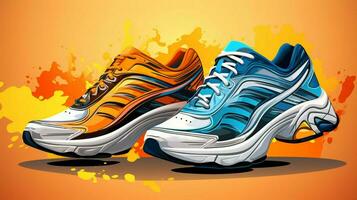 gli sport scarpa paio design illustrazione foto