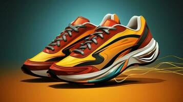gli sport scarpa paio design illustrazione foto