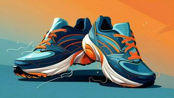 gli sport scarpa paio design illustrazione foto