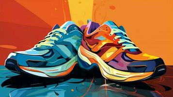 gli sport scarpa paio design illustrazione foto