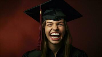 giovane adulto realizzazione la laurea toga trentadue denti Sorridi foto