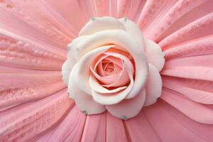 un' rosa rosa è mostrato nel il centro di un' grande fiore. ai-generato foto