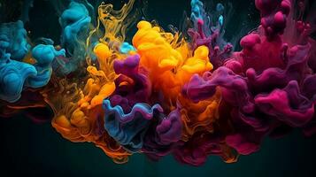 astratto inchiostro dipingere Fumo colorato sfondo per disegno, sfondo, sfondo, striscione, lusso foto