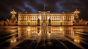 notte Visualizza di Buckingham palazzo. generativo ai foto