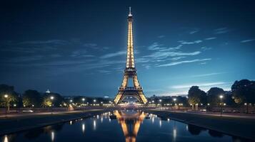 notte Visualizza di eiffel Torre. generativo ai foto