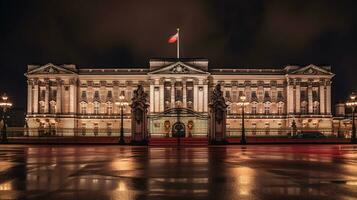 notte Visualizza di Buckingham palazzo. generativo ai foto