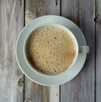 fresco caffè con latte schiuma foto