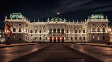 notte Visualizza di hofburg palazzo. generativo ai foto