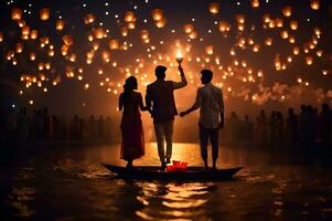 Festival di luci, Diwali celebrazioni. ai generato. foto