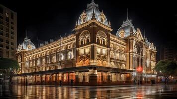 notte Visualizza di Regina Vittoria costruzione. generativo ai foto