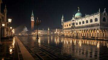 notte Visualizza di piazza san Marco. generativo ai foto