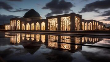 notte Visualizza di Sankore madrasa. generativo ai foto