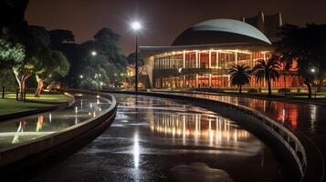 notte Visualizza di nairobi nazionale Museo. generativo ai foto