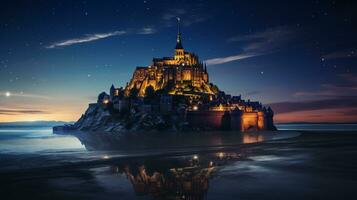 notte Visualizza di mont san-michele. generativo ai foto