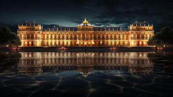 notte Visualizza di Versailles palazzo. generativo ai foto