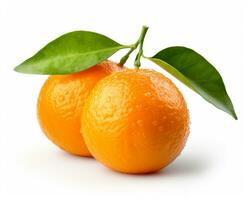 foto di mandarino isolato su bianca sfondo. generativo ai