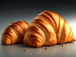 fresco brioche su un' di legno tavolo. generativo ai foto