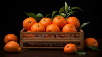 appena raccolto buddha mano frutta a partire dal giardino posto nel il scatole. generativo ai foto