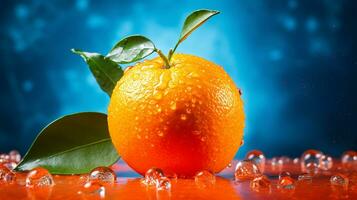 foto di satsuma frutta metà contro un' colorato astratto sfondo. generativo ai