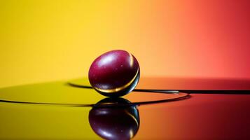 foto di oliva frutta metà contro un' colorato astratto sfondo. generativo ai