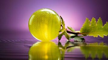foto di uva spina frutta metà contro un' colorato astratto sfondo. generativo ai